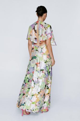 Petite - Dressing Gown Longue Imprimé Floral Et Anges Scintillants - - 32 - Nasty Gal - Modalova