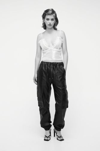 Pantalon Cargo En Cuir Véritable Avec Poches - - 36 - Nasty Gal - Modalova