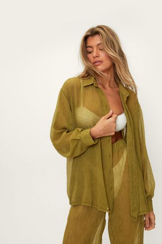 Chemise De Plage Oversize Plissé - - 34 - Nasty Gal - Modalova