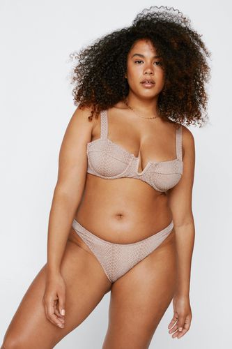 Grande Taille - Bikini Texturé Imprimé Serpent - - 56 - Nasty Gal - Modalova