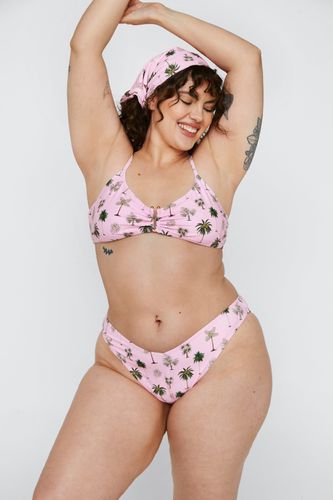 Grande Taille - Ensemble Recyclé Imprimé Palmier Avec Bikini Et Foulard - 48 - Nasty Gal - Modalova