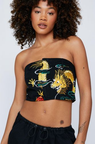 Corset Broderies Dragon - Noir - 34 - Nasty Gal - Modalova