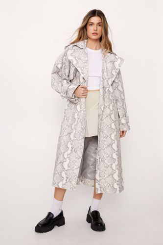 Petite - Trench Premium Imprimé Serpent - 32 - Nasty Gal - Modalova