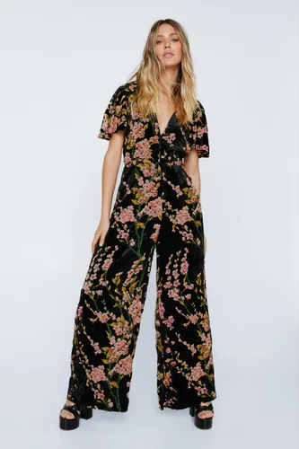 Combinaison Fleurie À Manches Volantes - 34 - Nasty Gal - Modalova