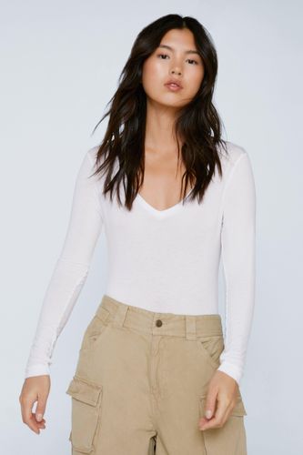 Body À Col V Et Manches Longues - S - Nasty Gal - Modalova