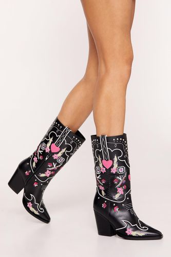 Santiags Brodées À Fleurs Et Cœurs - - 36 - Nasty Gal - Modalova