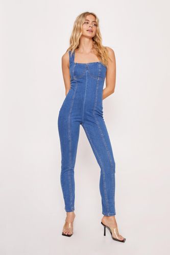 Combinaison Bustier En Jean - - 36 - Nasty Gal - Modalova