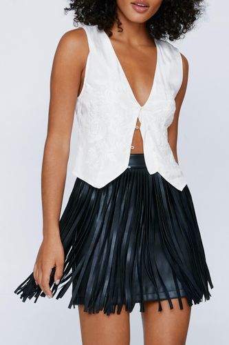 Mini Jupe En Simili Premium À Franges - 36 - Nasty Gal - Modalova