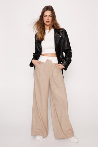 Pantalon Ample Colour Block À Taille Repliée - 32 - Nasty Gal - Modalova