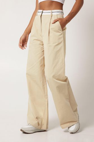 Pantalon De Tailleur Large En Popeline Premium À Taille Élastiquée - - 36 - Nasty Gal - Modalova