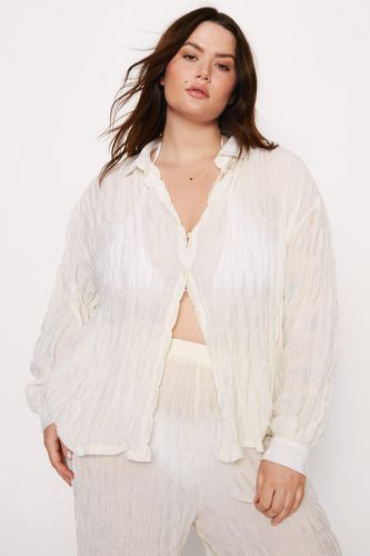 Grande Taille - Chemise De Plage Oversize Texturée - - Xxxl - Nasty Gal - Modalova