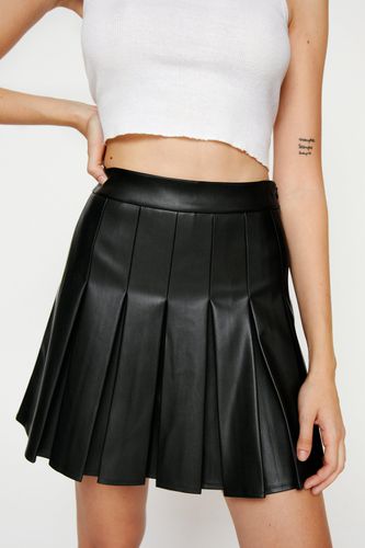 Petite - Mini Jupe Plissée En Simili - - 34 - Nasty Gal - Modalova