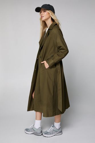 Trench Uni À Ceinture - Vert - 32 - Nasty Gal - Modalova