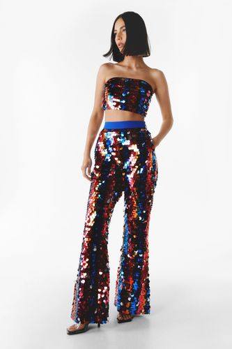 Pantalon Flare Premium À Sequins - - 34 - Nasty Gal - Modalova