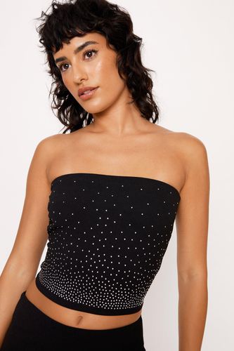 Top Bandeau Strassé - Noir - 34 - Nasty Gal - Modalova