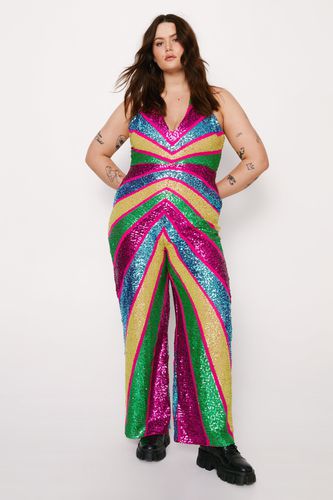 Grande Taille - Combinaison Large Color Block À Sequins - - 44 - Nasty Gal - Modalova