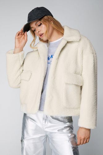 Petite - Veste Oversize En Faux Mouton Bouclé - 38 - Nasty Gal - Modalova