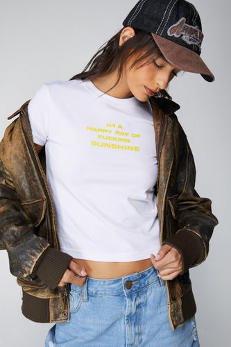 T-Shirt Rétréci Imprimé Soleil - - Xl - Nasty Gal - Modalova