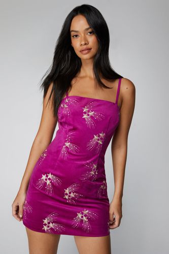 Mini Dressing Gown Premium En Velours Brodé - - 32 - Nasty Gal - Modalova