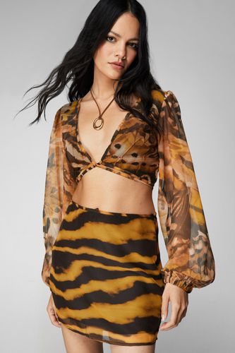 Crop Top Imprimé Animal - 32 - Nasty Gal - Modalova