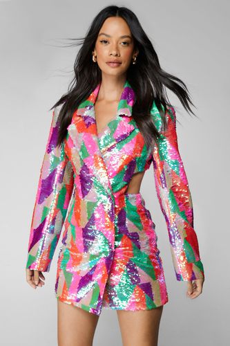 Dressing Gown Blazer À Sequins - 32 - Nasty Gal - Modalova