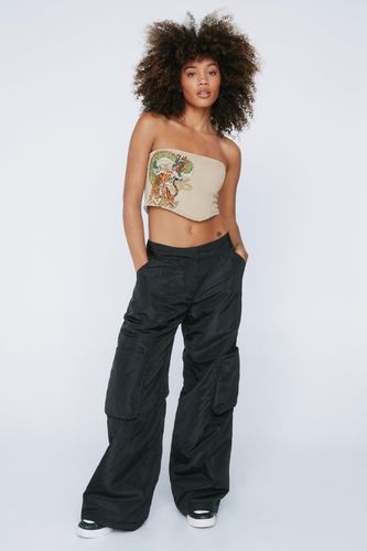 Pantalon Cargo Rembourré Taille Mi-Haute À Poches - - 36 - Nasty Gal - Modalova