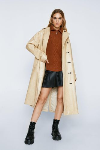 Manteau Long En Simili Premium - 34 - Nasty Gal - Modalova