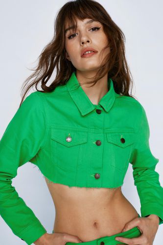 Veste En Jean Courte - Vert - S - Nasty Gal - Modalova