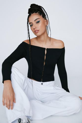 Top En Maille À Agrafes - Noir - L - Nasty Gal - Modalova