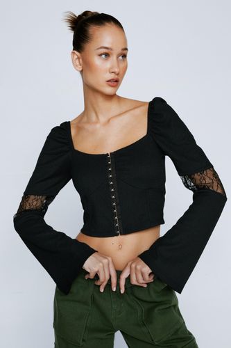 Petite - Top Corset À Manches Longues Et Agrafes - 42 - Nasty Gal - Modalova