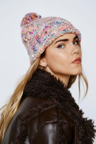 Bonnet En Maille À Pompon - One Size - Nasty Gal - Modalova