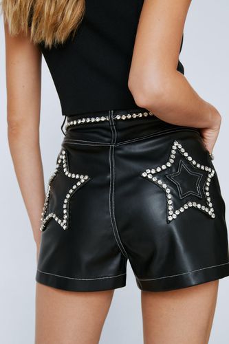 Short En Simili Premium À Imprimé Étoiles Et Clous - 34 - Nasty Gal - Modalova