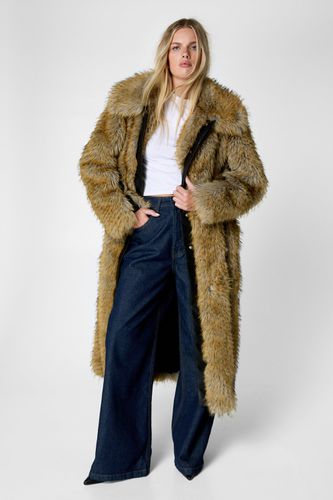 Premium Contrast Fur Panelled Coat - S - Nasty Gal - Modalova