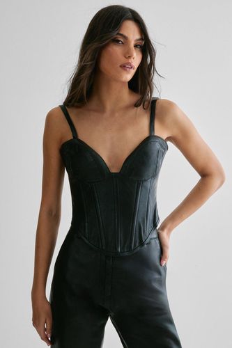 Real Leather Boned Corset Top - 32 - Nasty Gal - Modalova