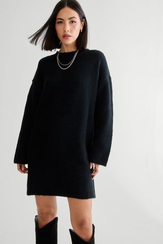 Crew Neck Jumper Dress - Noir - M - Nasty Gal - Modalova