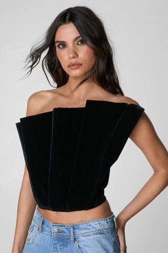 Velvet Structured Fan Bandeau Top - 32 - Nasty Gal - Modalova