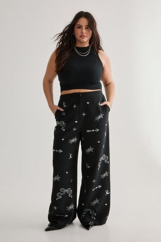 Plus Dimante Detail Trouser - 50 - Nasty Gal - Modalova