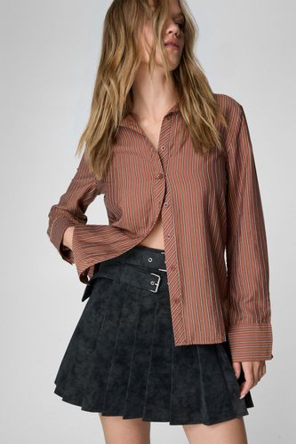 Stripe Slim Fit Wide Cuff Shirt - 32 - Nasty Gal - Modalova