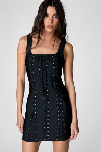 Bandage Lace Up Mini Dress - S - Nasty Gal - Modalova