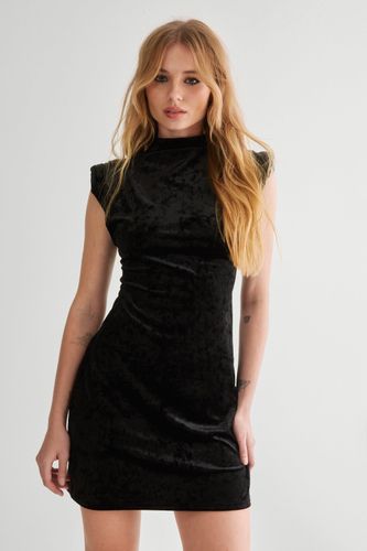 Velvet Slinky Shoulder Pad Mini Dress - S - Nasty Gal - Modalova