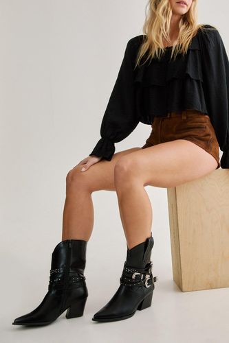 Buckle Strap Ankle Western Boot - 36 - Nasty Gal - Modalova