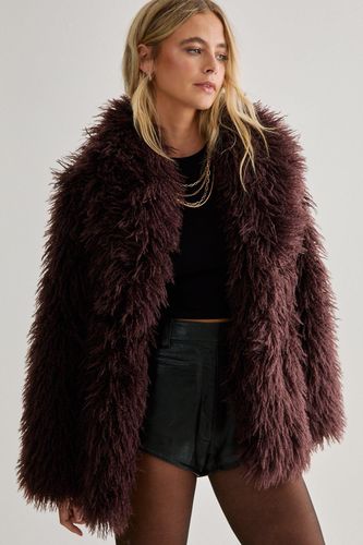 Faux Mongolian Fur Short Jacket - S - Nasty Gal - Modalova