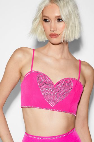 Premium Tailored Diamante Heart Bralette - - 32 - Nasty Gal - Modalova