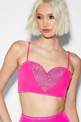 Premium Tailored Diamante Heart Bralette - - 34 - Nasty Gal - Modalova