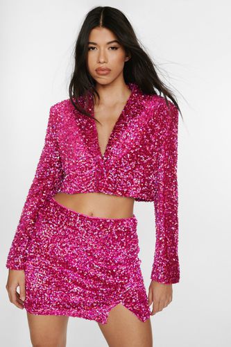 Mini Jupe En Velours À Sequins - - 32 - Nasty Gal - Modalova