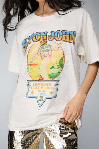 T-Shirt Oversize Imprimé Elton John - - S - Nasty Gal - Modalova