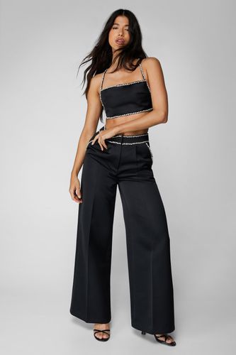 Pantalon Satiné Premium À Strass - 38 - Nasty Gal - Modalova