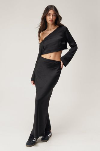 Textured Satin Bias Cut Maxi Skirt - 38 - Nasty Gal - Modalova