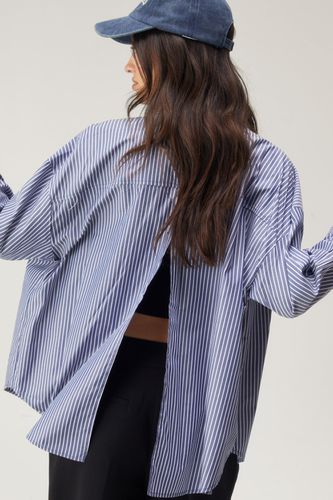 Chemise Oversize Fendue - Bleu - 32 - Nasty Gal - Modalova