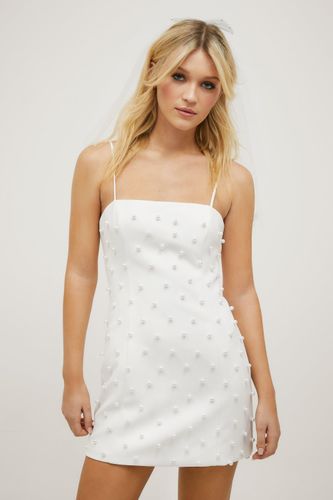 Premium Pearl Embellished Mini Dress - 34 - Nasty Gal - Modalova